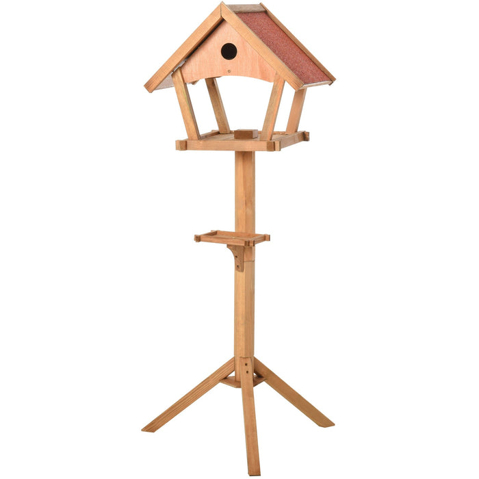 Freestanding Wooden Bird Feeder Table, 49x45x139 cm, Natural