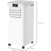 8000 BTU Portable AC w/ Remote, LED Display, Timer Homcom
