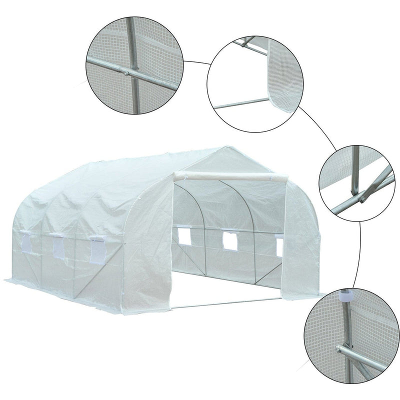 Polytunnel Greenhouse - Galvanised Frame - PE Cover - 3.5x3m