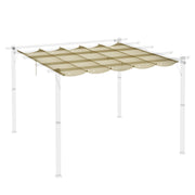 Outsunny Retractable Pergola Shade Cover, Replacement Canopy for 4 x 3 (m) Pergola, Retractable Roof, Beige Outsunny