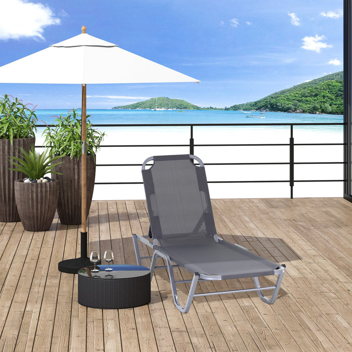 Sun Lounger Relaxer, 5-Position Backrest, Lightweight