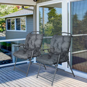 Thick Outdoor Seat Cushions With Backs, Grey Outsunny