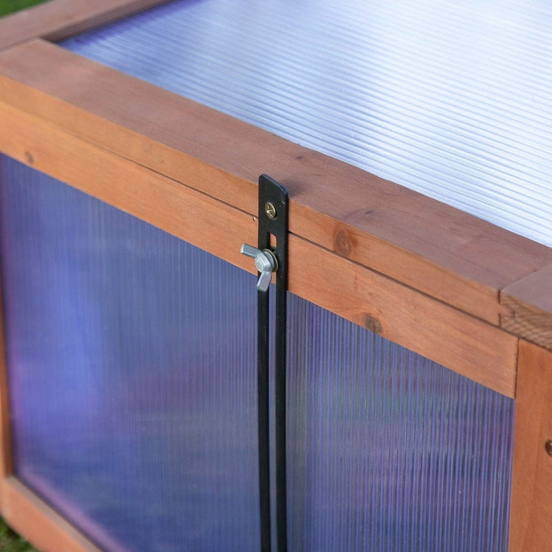 Wooden Polycarbonate Cold Frame Greenhouse, 100x65x40cm