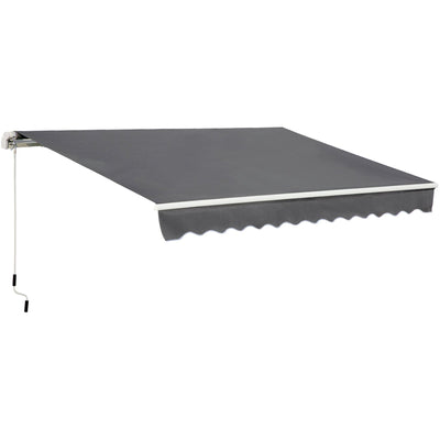 Awning Canopy Retractable, Manual Operation, 4x2.5m Outsunny