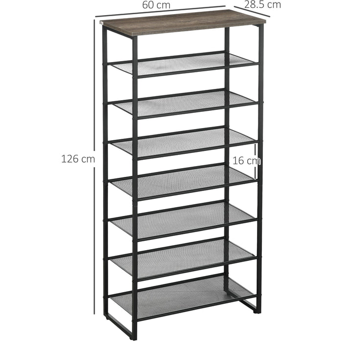 8-Tier Shoe Rack for 21-24 Pairs, Black & Grey