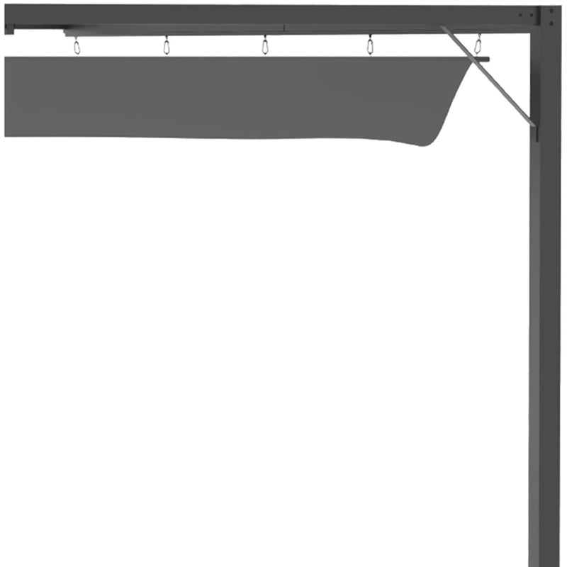 Garden Pergola With Retractable Canopy 3x3m, Wall Mounted