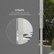 Outsunny Gazebo Side Panels, 2 Pack Sides Replacement, for 3x3(m) or 3x6m Pop Up Gazebo, with Windows and Doors, Light Grey Outsunny