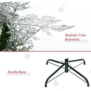 6ft Snow Flocked Artificial Pencil Christmas Tree with Realistic Cypress Branches - Green, Auto Open AOSOM