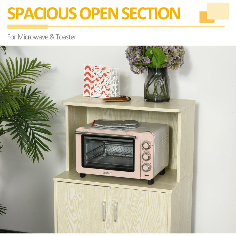 Microwave Cabinet on Wheels, Bookcase, L97H x 60.4W x 40Dcm