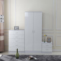 White Gloss Bedroom Furniture Set, 3 Piece Homcom
