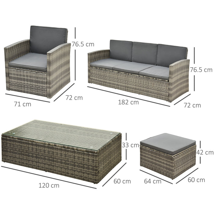 6 Seater Outdoor Garden Rattan Furniture Set