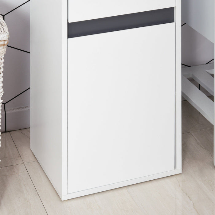 White Bathroom Cabinet Freestanding - 73H x 35W x 31Dcm