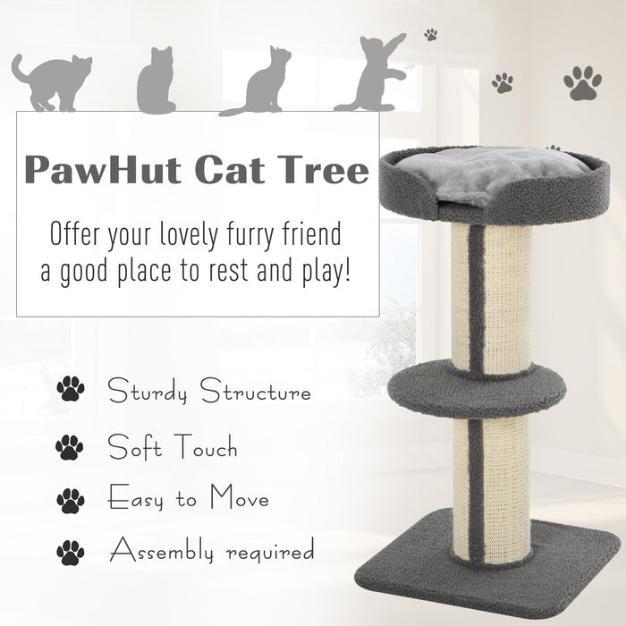 91cm Cat Tree, Sisal Post, Play Tower, Perch, Lamb Cashmere