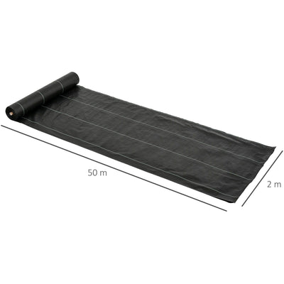 Landscaping Fabric, Heavy-Duty Weed Barrier, 2x50m Outsunny
