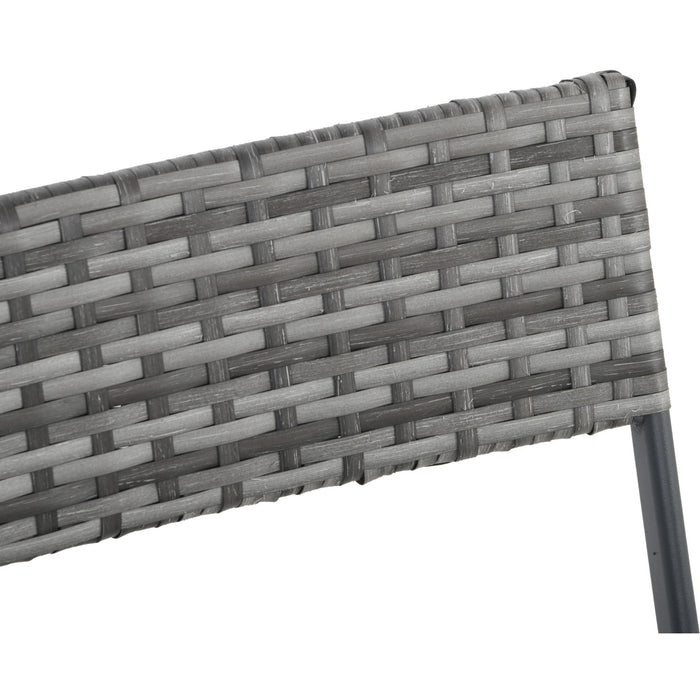 Foldable Rattan Bistro Set for Balcony - Grey