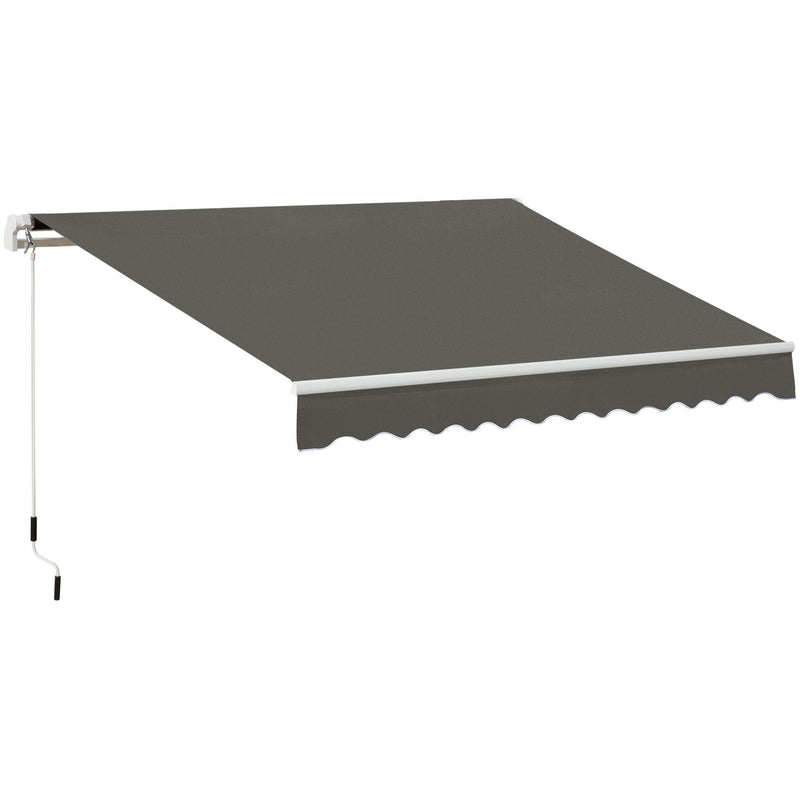 Awning For Patio - Manual Hand Crank 3 x 2m Aluminium Frame