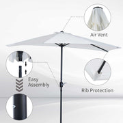 2.7m Half Parasol for Balcony - 5 Steel Ribs Outsunny