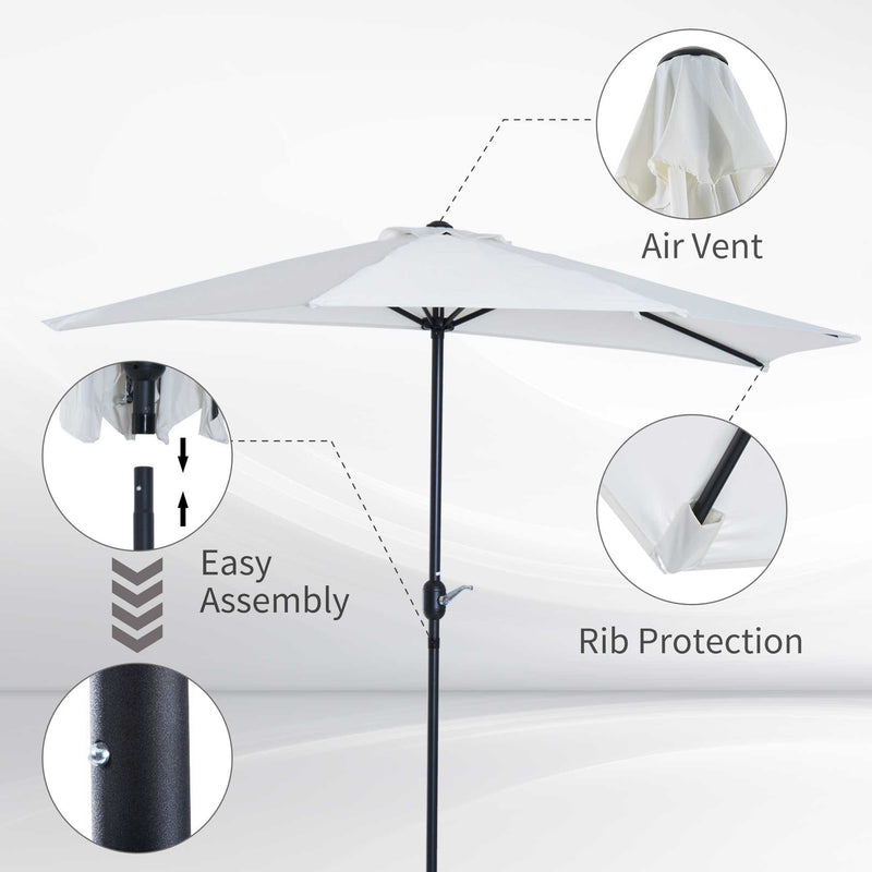 2.7m Half Parasol for Balcony - 5 Steel Ribs Outsunny