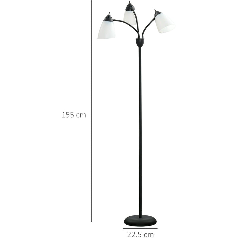 Arc Tree Floor Lamp, 3 Rotating Lights, Steel Frame