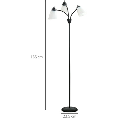 Arc Tree Floor Lamp, 3 Rotating Lights, Steel Frame Homcom