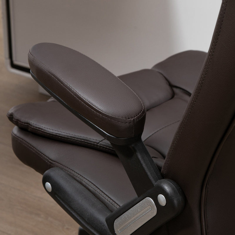 Brown High-Back Massage Executive Chair with Tilt