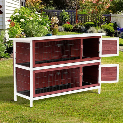 2 Tier Rabbit Hutch Pawhut