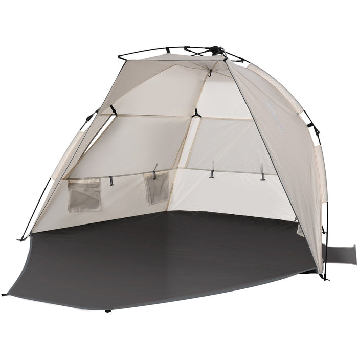 Pop Up Beach Tent for 1-2 Persons with Mesh Windows, Cream