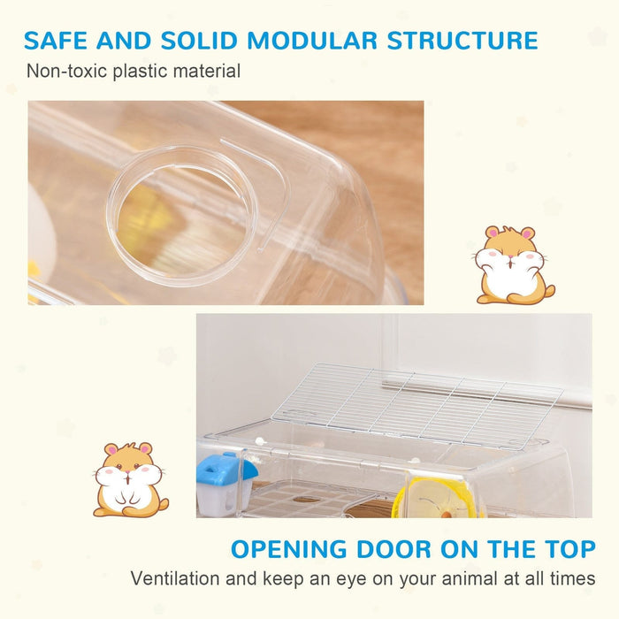 Portable 2 Tier Hamster Cage with Accessories