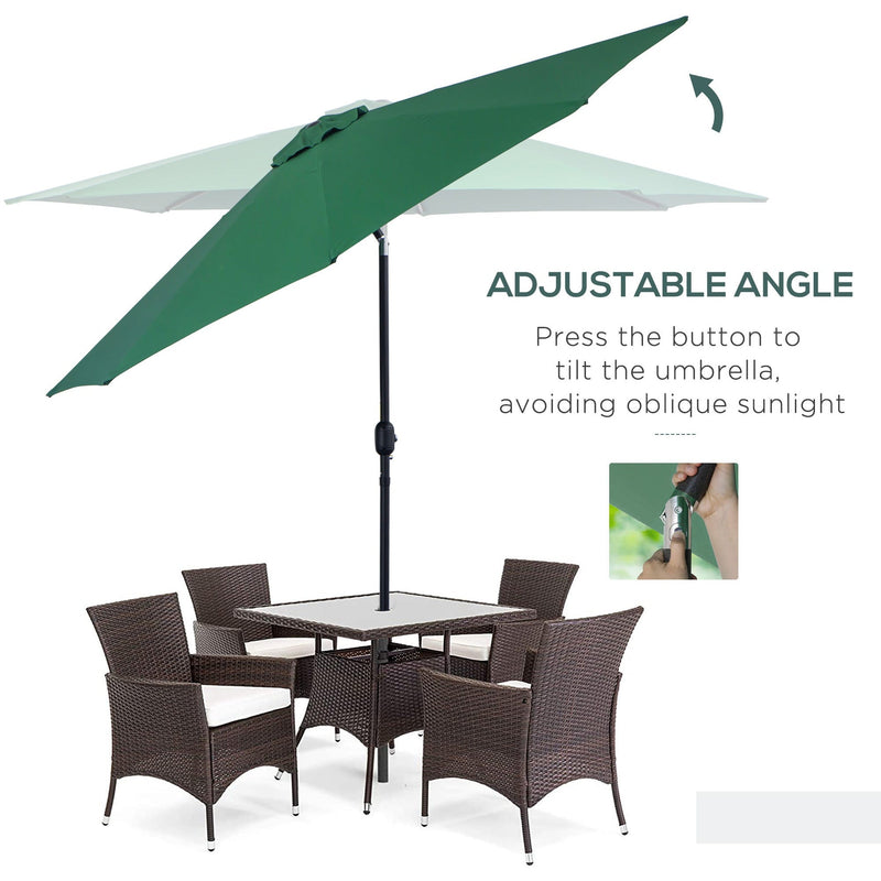 3m Tilting Garden Parasol with Crank Handle Outsunny