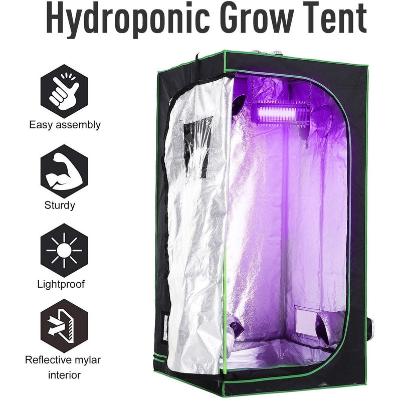 Hydroponic Plant Grow Tent, Window, L60xW60xH140 cm
