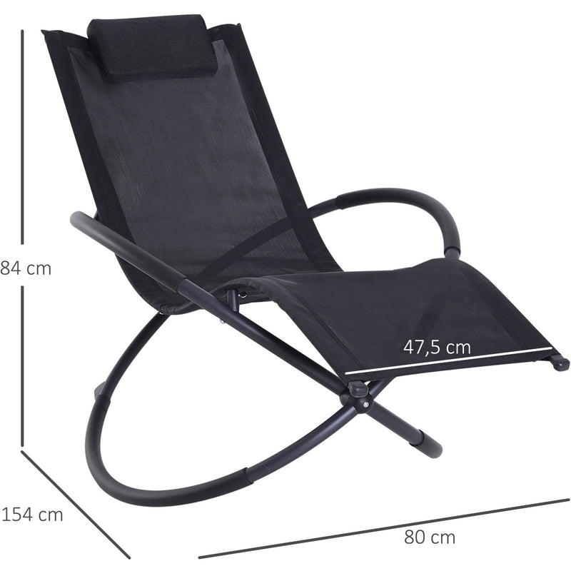 Grey Orbital Rocking Zero Gravity Chair Outsunny