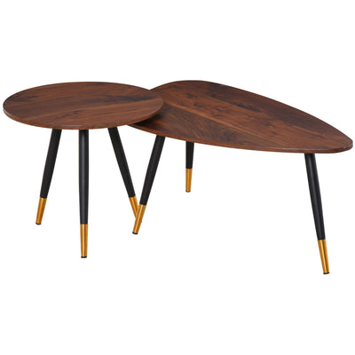 Vintage Set of 2 Nested Coffee Tables, Triangle Design Homcom