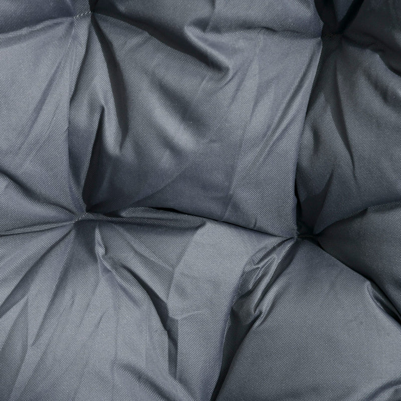 Large Grey Hanging Egg Chair, Foldable, Cushion, Metal Stand