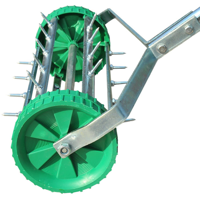 Rolling Garden Lawn Aerator, Steel Handle