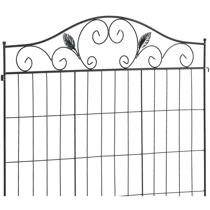 4 Panels Metal Garden Border Fence 44in