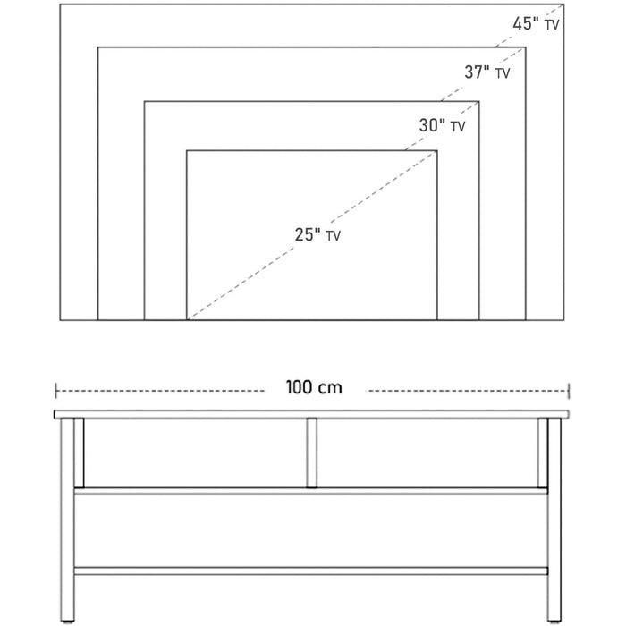 White/Wood 42 Inch TV Stand with Cabinets