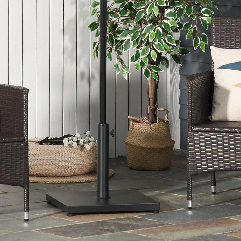 Metal Parasol Stand - Adjustable Knob, Black Outsunny