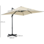 2.5m Roma Cantilever Parasol - Cream Outsunny