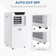 HOMCOM 10000 BTU Mobile Portable Air Conditioner Cooling Dehumidifying Ventilating Ac Unit w/ Remote Controller, LED Display, Timer, White Homcom