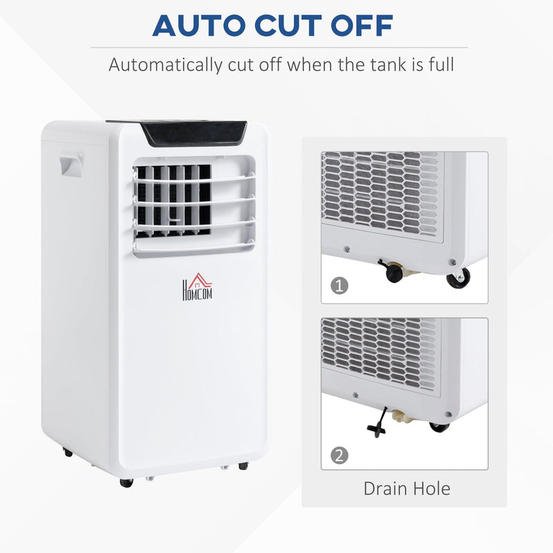HOMCOM 10000 BTU Mobile Portable Air Conditioner Cooling Dehumidifying Ventilating Ac Unit w/ Remote Controller, LED Display, Timer, White Homcom