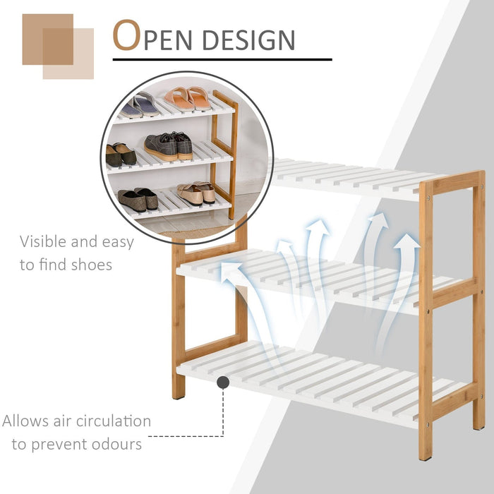 3 Tier Wooden Shoe Rack