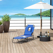 Folding Sun Lounger With Face Hole Outsunny