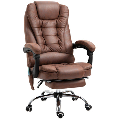 Heated 6-Point Massage Chair Brown Vinsetto