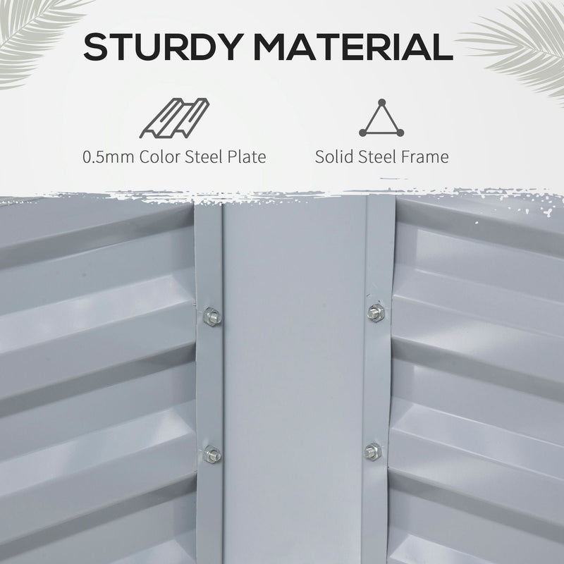 Steel Garden Bed with Greenhouse 127x95x92cm