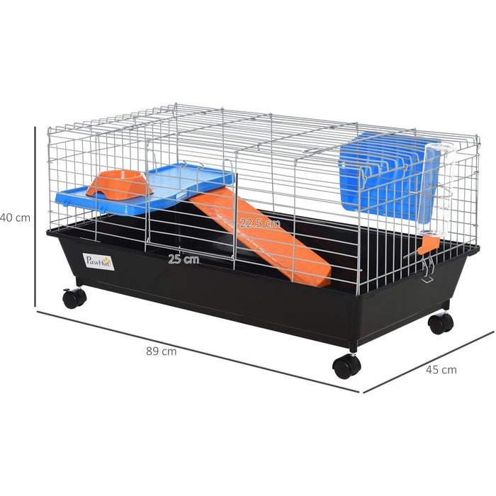 2 Tier Small Animal Cage, Blue/Orange