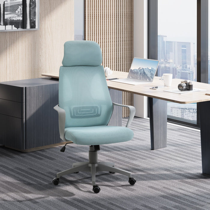 Swivel Office Chair With Wheels, Ergonomic Mesh Back