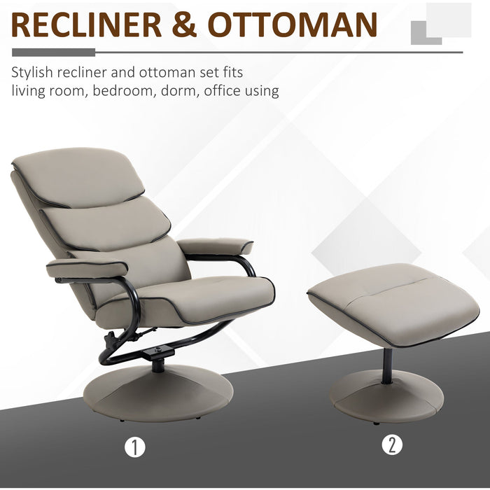 Leather Recliner & Ottoman for Home Office