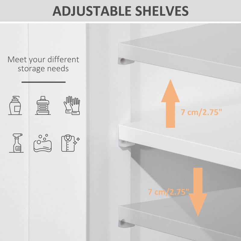 White Bathroom Floor Cabinet With 2 Drawers