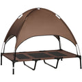 PawHut Elevated XXL Dog Bed with Canopy - Coffee PawHut