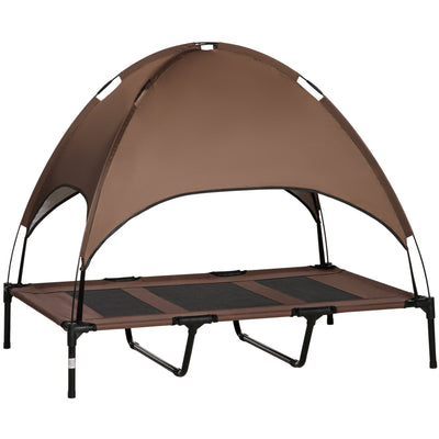 PawHut Elevated XXL Dog Bed with Canopy - Coffee PawHut